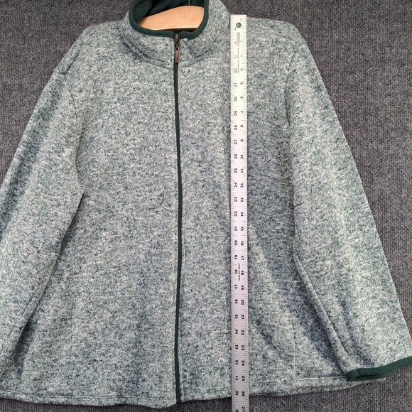 Stan Herman Men's Full Zip Fleece Jacket Green Heathered Size XL 100% Polyester - Picture 8 of 12